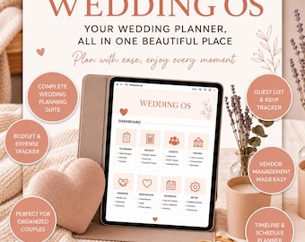 All-in-One Digital Wedding Planner | Budget Tracker, Guest List, Seating Chart, Day-Of Timeline
