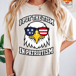 I Put The Tism In Patriotism Svg & Png, American Eagle Flag Tee, Retro Patriotic Humor Gift, Digital Download image 4