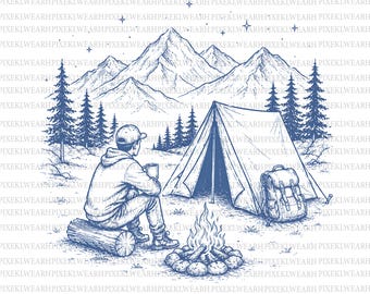 Camping & Hiking PNG, Hiker Png, Mountains Adventure Outdoors, Digital Download