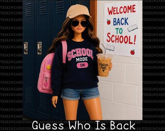 Guess Who is Back Png, Meme Back to School Quote Png, Doll Face Shocked Back To School, Shocked Silly Back To School Doll Face, Digital