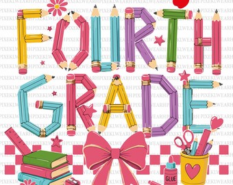Fourth Grade Back to School Png, 4th Grade for Boys Girls Teacher, Teacher Shirt Design, Digital Downlaod