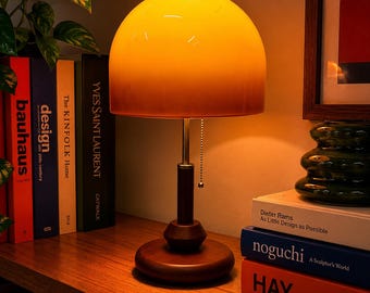 Lámpara de mesa vintage con forma de seta, lámpara de mesilla acogedora, lámpara de escritorio retro con forma de cúpula, decoración ambiental para el dormitorio, iluminación nórdica moderna para salas de estar.