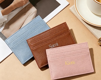 Portable Litchi Grain Card Sleeve, Personalized Name Practical Wallet