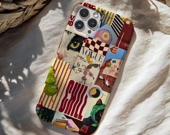 Maximalist Collage Phone Case - Coquette Vogue Cover, Bold Artsy Case for iPhone 17 16 15 14 13 12 pro max, Samsung Galaxy S26 S25 S24 Ultra