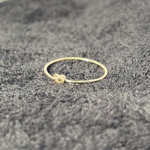 14K Gold Knot Ring - Pure 14K Petite Love Knot Ring - Handmade Real Gold Sailors Knot Ring - Simple Gold Ring - Free Ring Sizer with Order