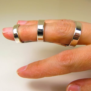 Sterling Silver Full Finger Splint - Adjustable Pip and Dip Support - Full Finger Boutonniere Splint - Full Finger Brace