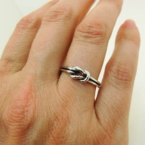 Sterling Silver Knot Ring - Sailor Knot Rings - Love Knot Ring - Sterling Double Knot Ring - Infinity Ring - Free Ring Sizer with Purchase