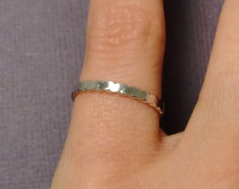 Sterling Silver Braided Pattern Ring - Handmade Stackable Band