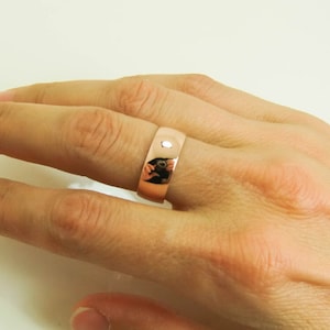 14 Karat Rose Gold Ring - Pure 14K Rose Gold 7mm Band - 7MM Wide Mens or Womens Classic Band - 14K Pink Gold - Free Ring Sizer with Order