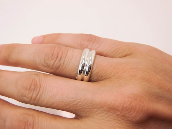 【INCHANT ME】[Silver 925] Double Layered Bold Ring Bold Silver Ring, Statement Silver Ring, Chunky Silver Ring