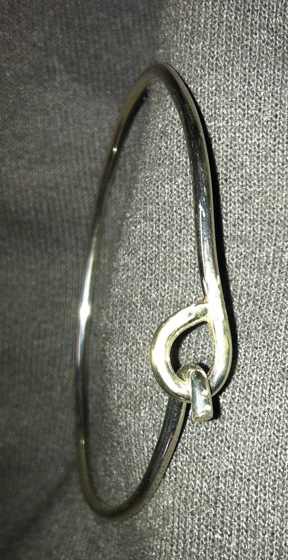 Handmade Sterling Silver Locking Bracelet Sterling Hook and Eye Bracelet  Modern Locking Cuff Fun 