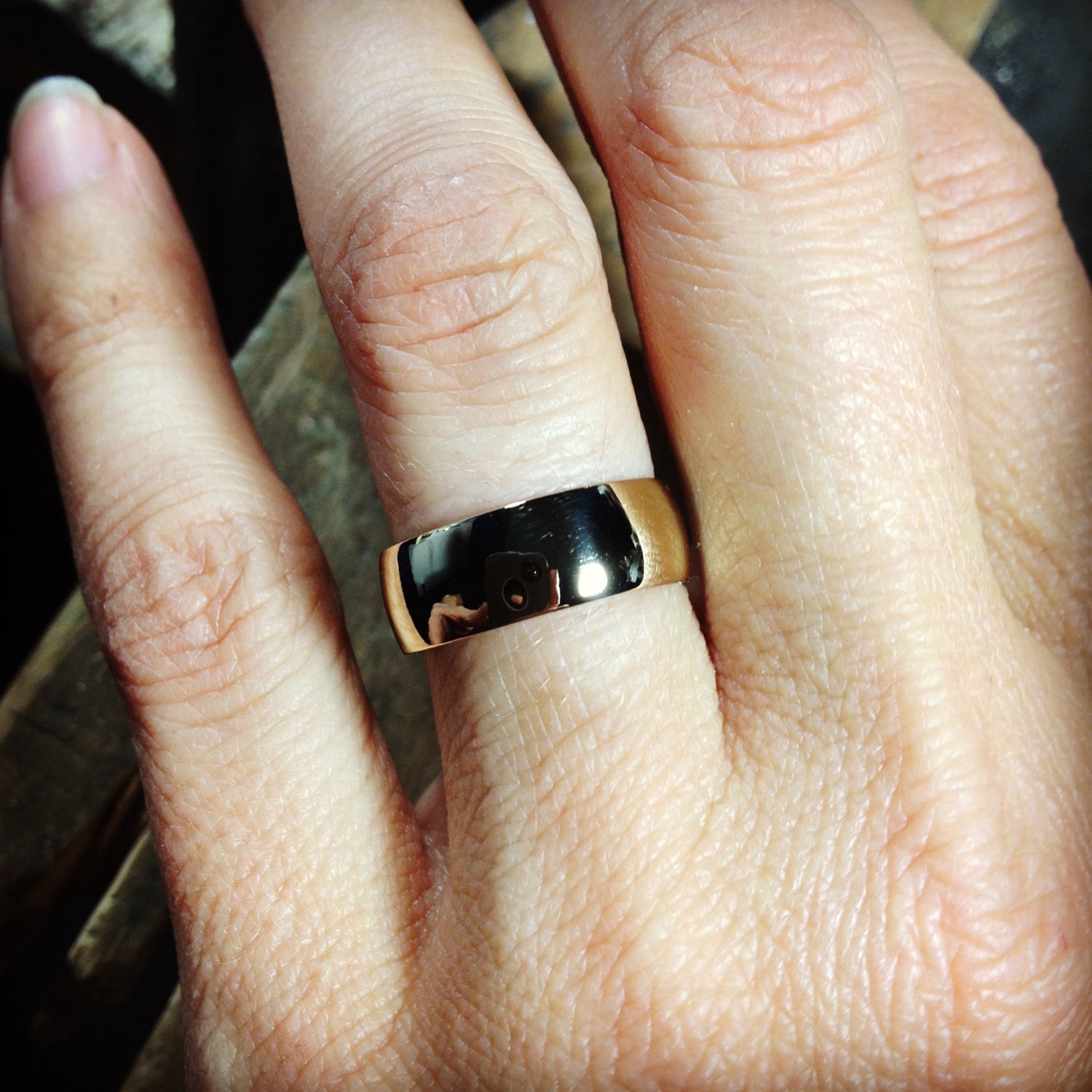 14 Karat Gold Ring Pure 14K Gold Wedding Band Wide Gold Etsy