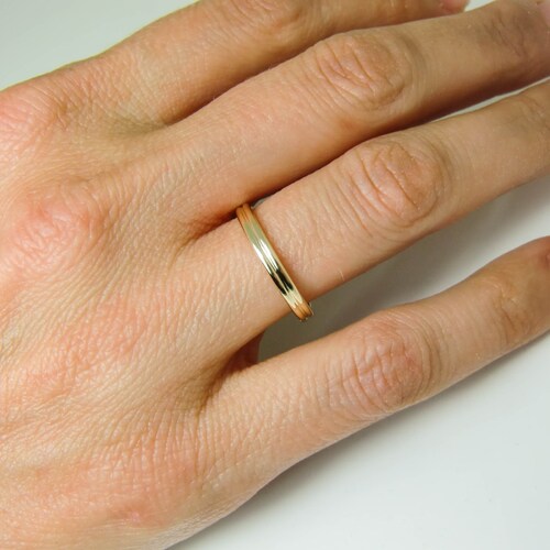 10K Gold Ring Real 10K Gold Double Ring Pure 10 Karat Gold Etsy