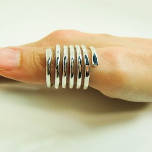 Sterling Silver Ring - Heavy Gauge Spring Ring - Silver Spiral Ring - Twist Ring - Wrap Ring - Silver Coil Ring - Free Sizer with Purchase