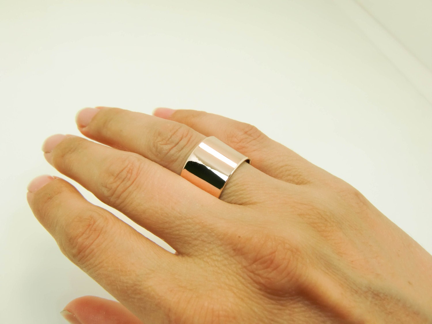 Wide rose on sale gold ring