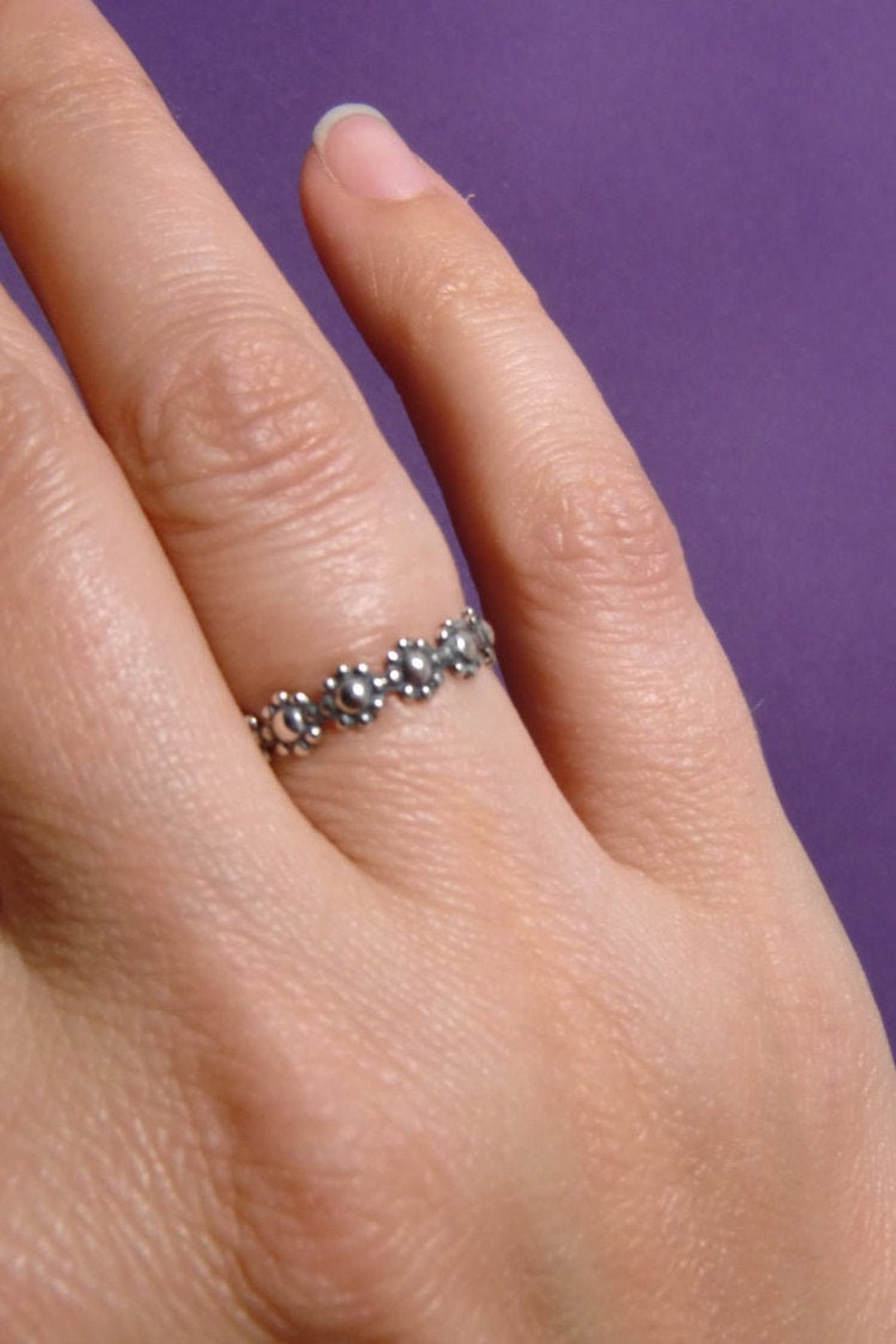Sterling Silver Ring Silver Berry Ring Stacking Ring Handmade Berry