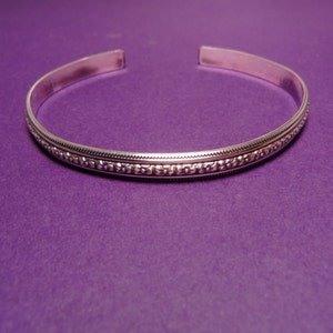 Sterling Silver Cuff - Handmade Floral Bracelet - Fun Flowery Cuff - Cute Flower Bracelet