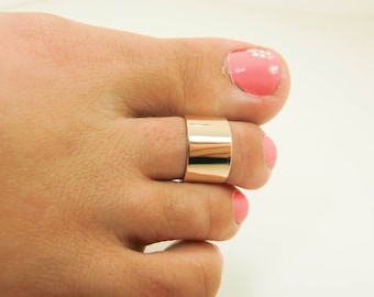 14K Gold Wide Toe Ring - Real 14 Karat Yellow Gold Wide Toe Ring - 14K Gold Toe Cuff - Extra Wide Gold Toe Ring - Super Wide Gold Toe Ring