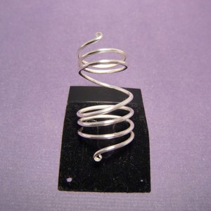 Sterling Silver Full Finger Spiral Ring Full Finger Wrap Ring Silver Statement Ring Handmade Spiral Rings Stacking Ring image 4