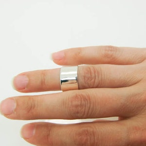 Sterling Silver Midi Ring - Wide Silver Midi Ring - Wide Sterling Midi Rings - Adjustable Silver Mid Knuckle Band - Silver Mid Finger Cuff