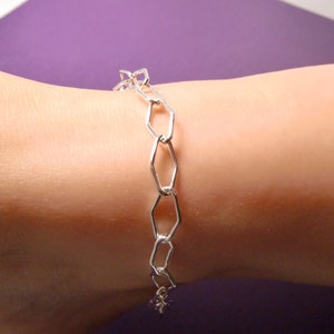 Sterling Silver Anklet - Silver Anklet Diamond Shape Chain - Handmade Silver Diamond Anklet - Cute Anklets