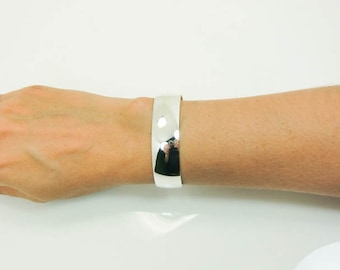 Wide Sterling Silver Cuff Bracelet – Handmade, Substantial
