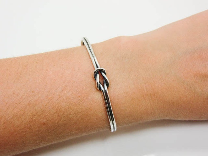 Sterling Silver Sailors Knot Cuff Bracelet Love Knot Etsy
