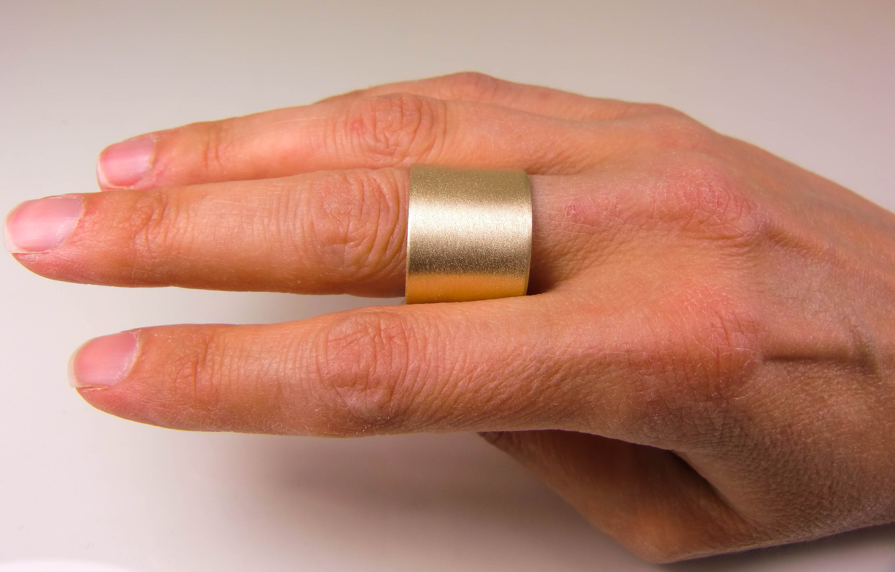 10K Yellow Gold Wide Band Ring – 5/8 Inch Solid Gold - Etsy