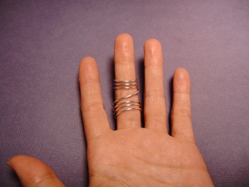 Sterling Silver Full Finger Spiral Ring Full Finger Wrap Etsy