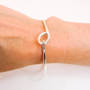 Sterling Silver Hammered Locking Bracelet - Sterling Hook & Eye Bracelet - Hand Forged Silver Bracelet - Locking Silver Bangle