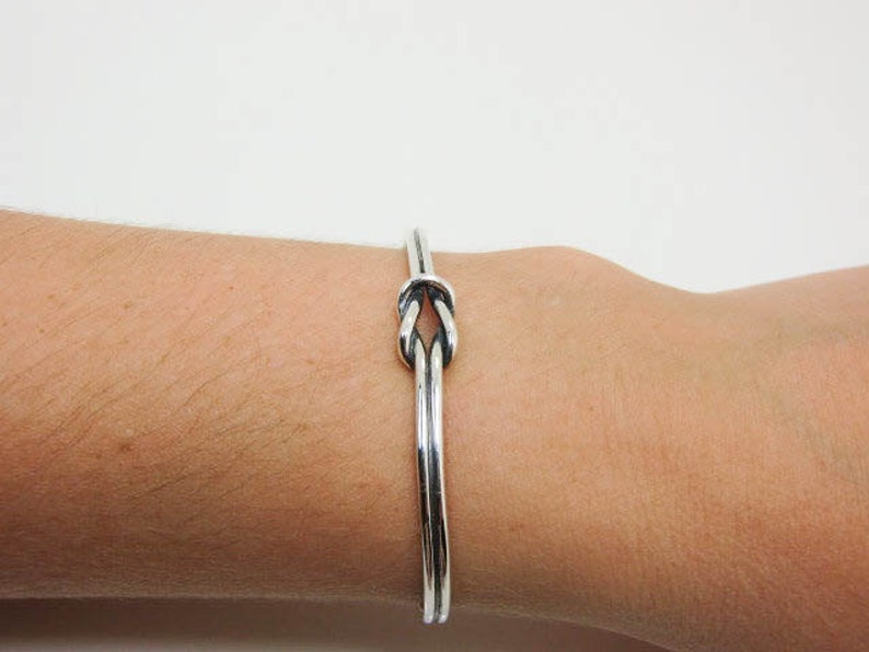 Sterling Silver Sailors Knot Cuff Bracelet Love Knot Etsy