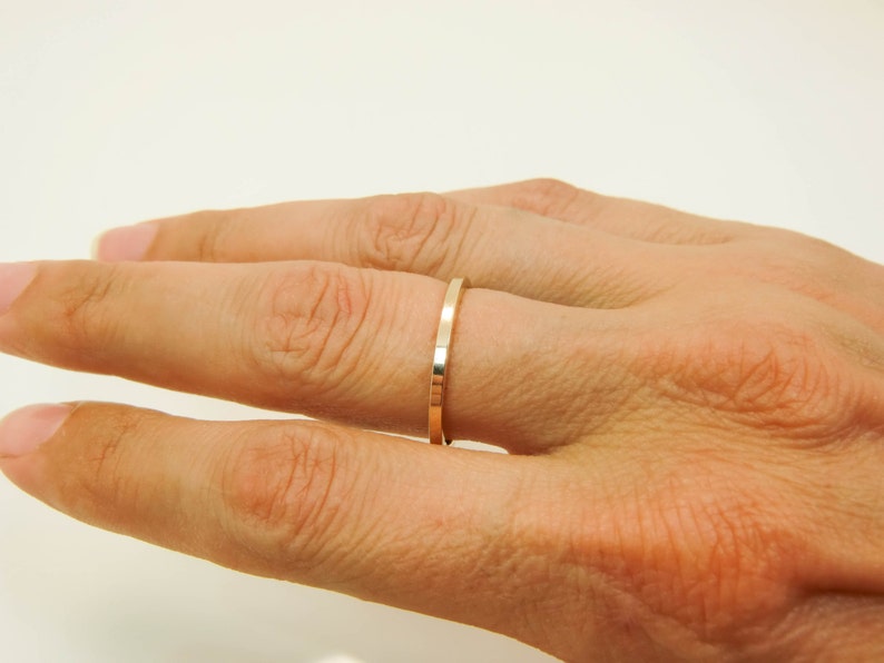 14K Gold Ring Plain Jane Gold Ring Simple 14K Yellow Gold Ring 14 Karat Gold Plain Square Band