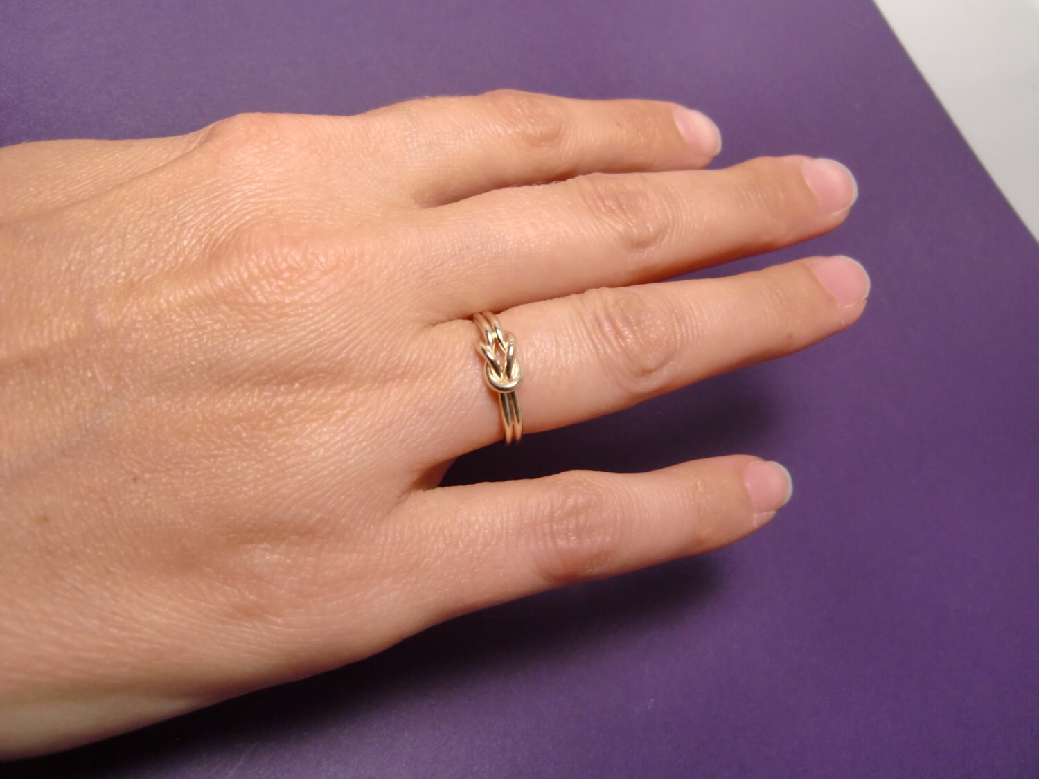 10K Gold Double Knot Ring Real Gold Knot Ring 10 Karat Etsy