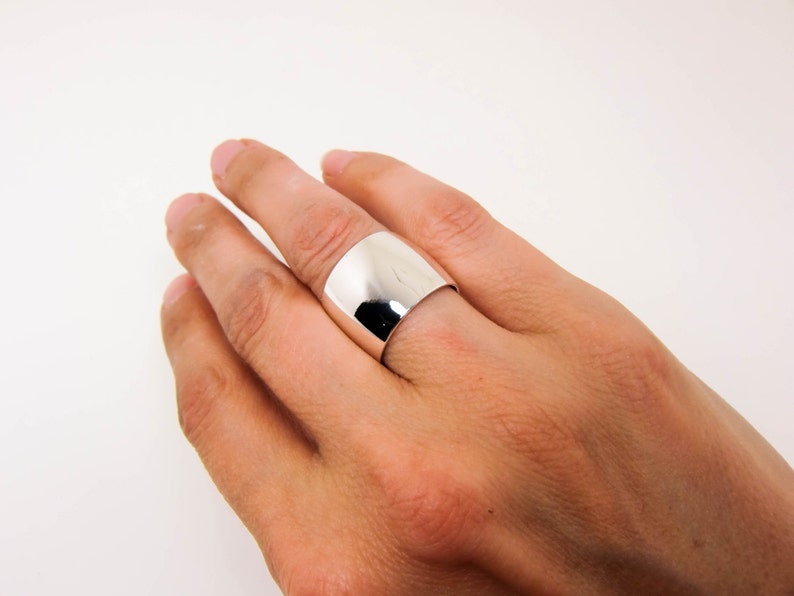 Wide Silver Ring Sterling Silver Statement Ring Super Wide Etsy