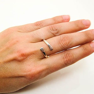 Sterling Silver Ring - Silver Wrap Ring - Bypass Ring - Open Curve Ring - Free Sizer to Ensure Perfect Fit