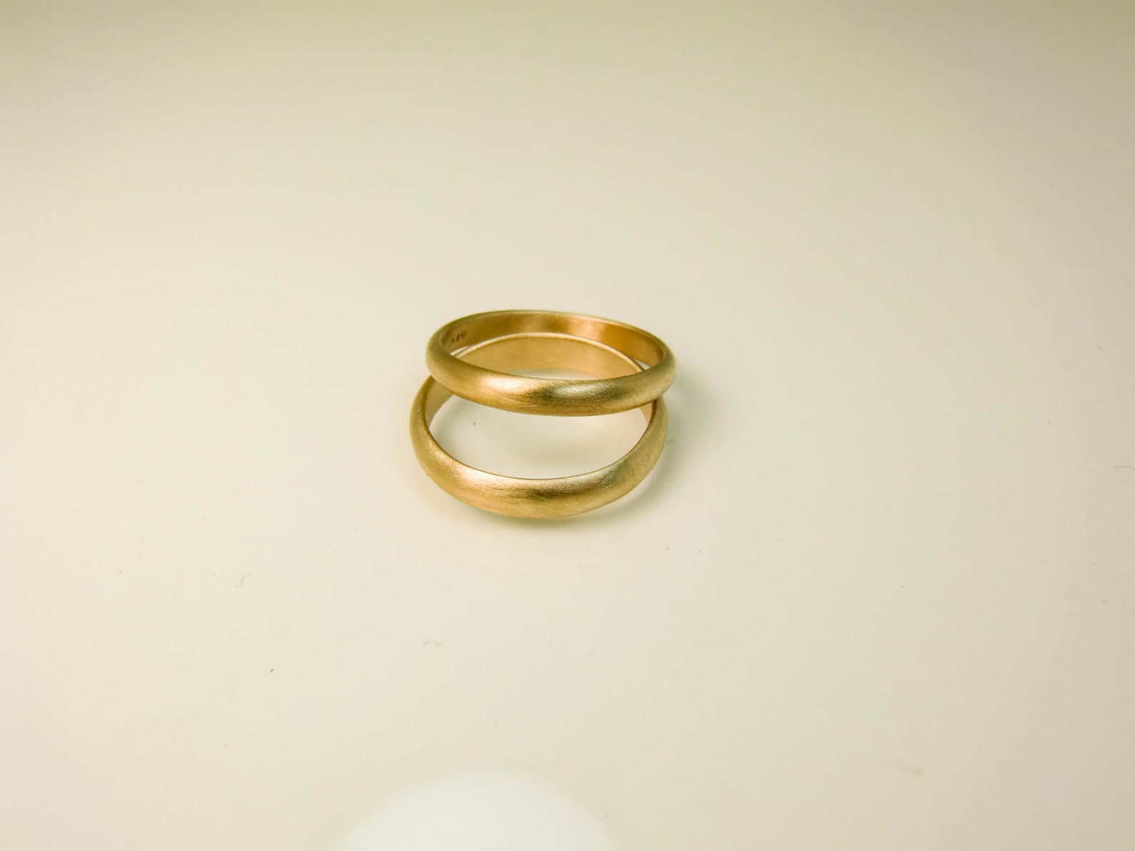 14 Karat Gold Wedding Band Set Two 14K Gold Rings 4mm X Etsy