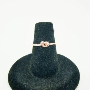 10K Gold Rose Gold Single Knot Ring - Real Gold Knot Ring - 10K Rose Gold Love Knot - Bridesmaids Gift - Simple Ring - Free Sizer with Order