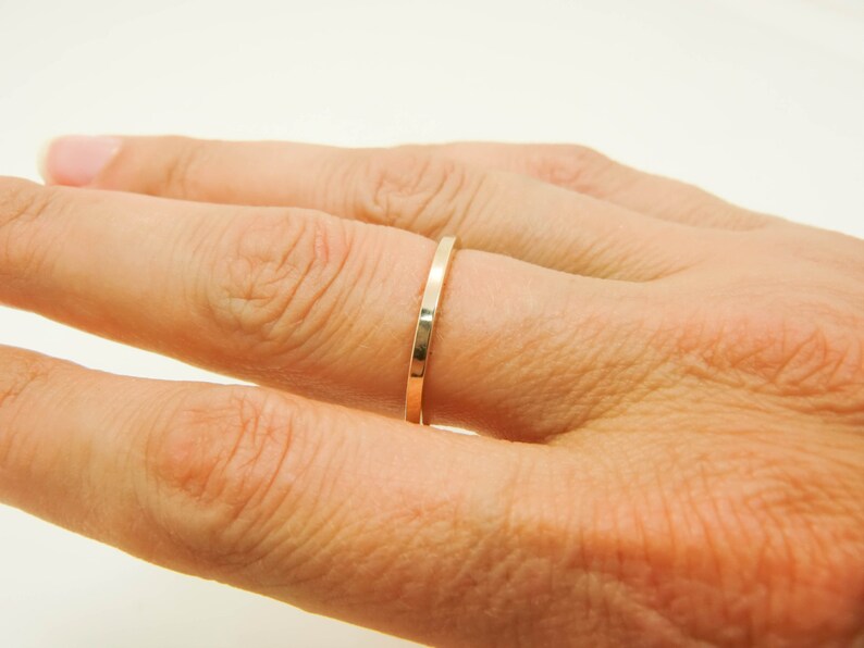 14K Gold Ring Plain Jane Gold Ring Simple 14K Yellow Gold Ring 14 Karat Gold Plain Square Band