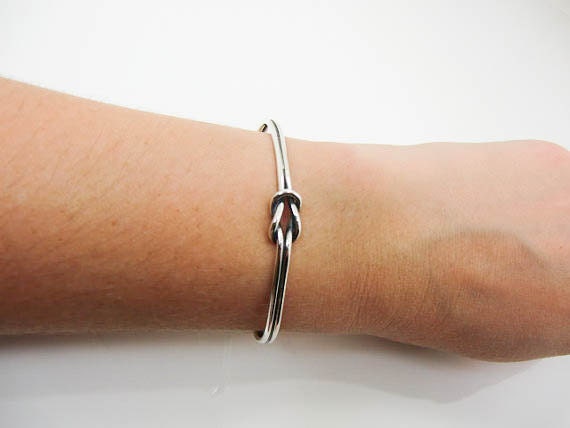 Men's Stainless Steel Hard Knot Bracelet – Silver, Adjustable