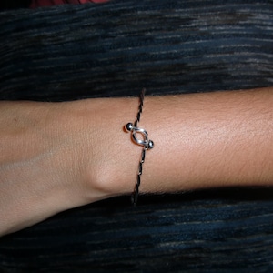 Sterling Silver Twisted Wire Unity Bracelet - Twisted Sterling Locking Bracelet - Cute Bangle - Handmade Cuff