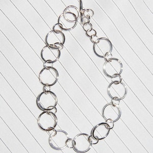 Sterling Silver Circles Charm Bracelet - Silver Circles Bracelet - Silver Charm Bracelet