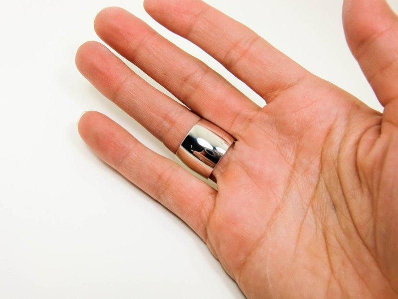Wide Silver Ring Sterling Silver Statement Ring Super Wide Etsy