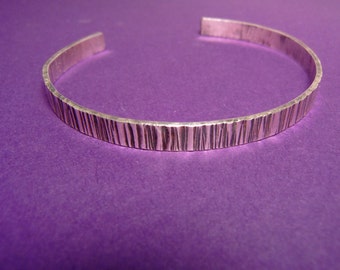 Hammered Sterling Silver Cuff Bracelet – Unisex Rugged Design