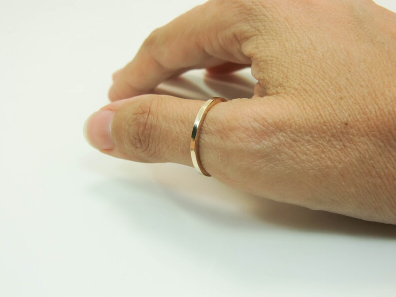 14K Gold Ring Plain Jane Gold Ring Simple 14K Yellow Gold Ring 14 Karat Gold Plain Square Band
