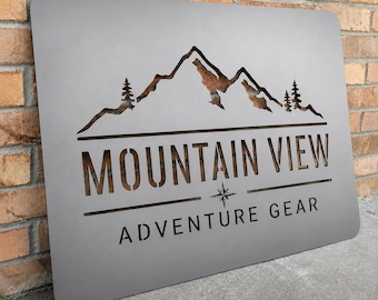 Personalized Metal Business Logo Sign, Family Name Sign, Farm & Ranch Decor, Laser Cut Steel Wall Art, Custom Name Sign