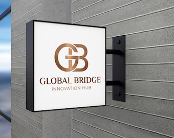 Custom Square Lightbox Sign, LED Business Logo Sign, Illuminated Storefront Sign, Acrylic Lightbox, Business Logo Sign, Custom LED Sign