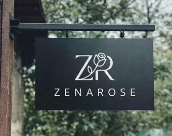 Custom Metal Blade Sign for Business Logo, Outdoor Metal Signs, Business Signs, Metal Farm Sign, Coffee Bar, Lemonade Bar, Flower Bar Sign