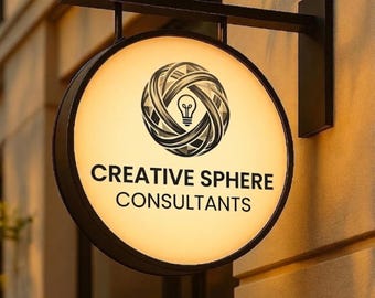 Custom Logo Lightbox Signage, Round LED Logo Signs, Outdoor Blade Signs, Double Sided Illuminated Sign