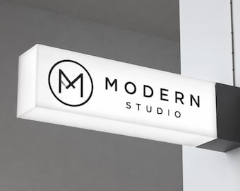 Personalized Rectangular Lightbox, Blade Signs, Bar Signs, Illuminated Outdoor Signage