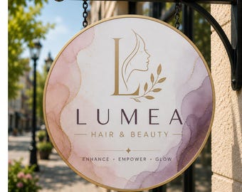 Custom Street Sign| Blade Sign| Metal Salon Sign |Sidewalk Sign| Boutique Sign| Round Metal Sign| Custom logo Sign| Custom Business Sign